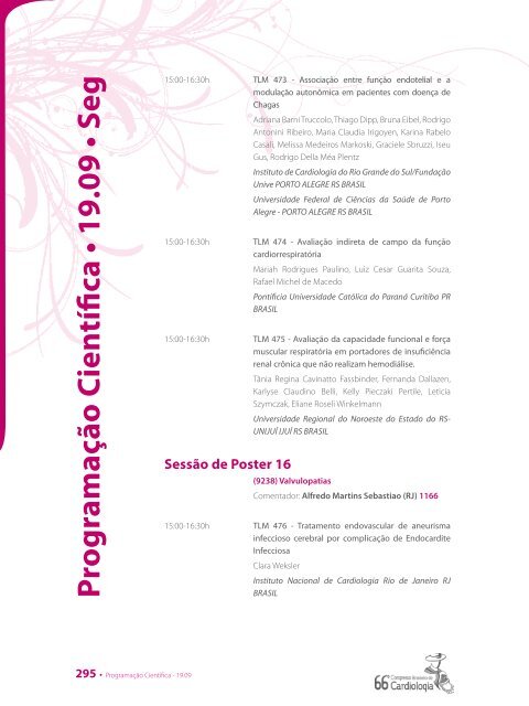 segunda - 66 Congresso Brasileiro de Cardiologia