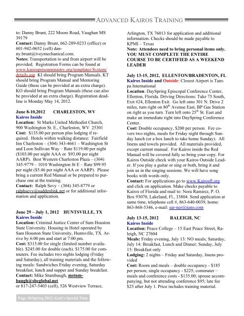 2012 Spring Newsletter.pub - Kairos