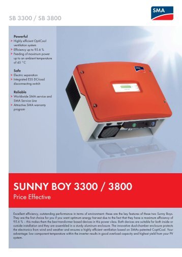 Datenblatt Sunny Boy 3300/3800