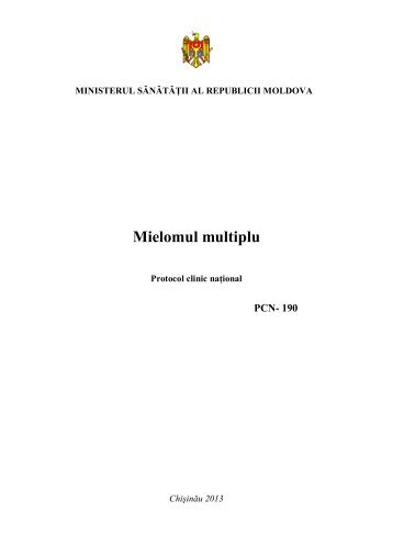 Protocol clinic naÅ£ional âMielomul multipluâ - Ministerul SÄnÄtÄÅ£ii