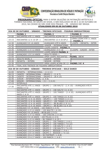 programa oficial para o inter seleÃ§Ãµes de patinaÃ§Ã£o ... - FLAVIAO