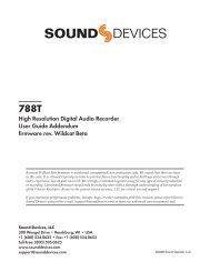788T Wildcat Beta User Guide Addendum - Sound Devices, LLC