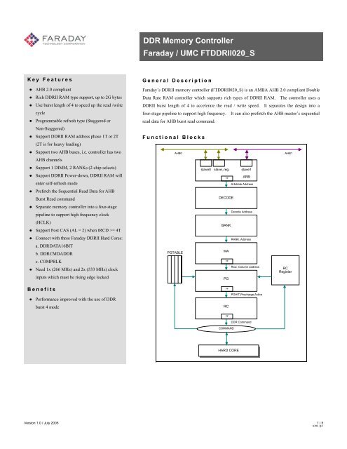 Faraday ARM Common Platform - Faraday Technology Corporation