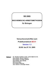 SS 2005 BIOCHEMISCHE ARBEITSMETHODEN für Biologen ...