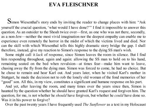 The Sunflower_ On the Possibilities and  - Wiesenthal, Simon copy