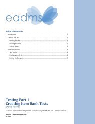 EADMS Tutorials - Creating Item Bank Tests Part 1