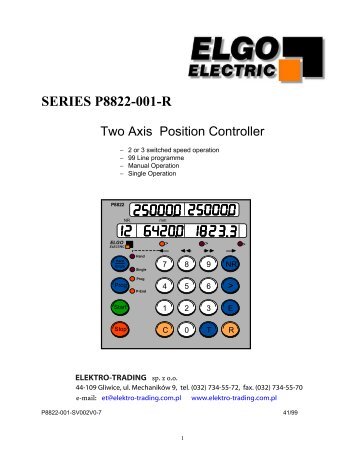 SERIES P8822-001-R - Elektro-Trading sp. z oo