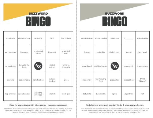 ngen-buzzword-bingo