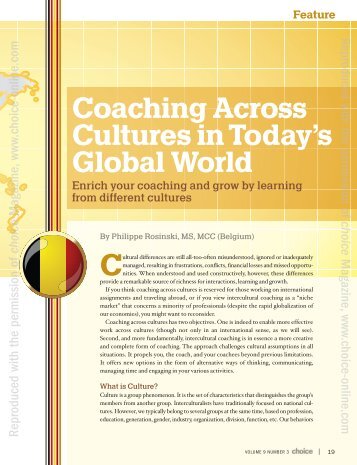 Coaching Across Cultures in Today's Global World - Rosinski ...