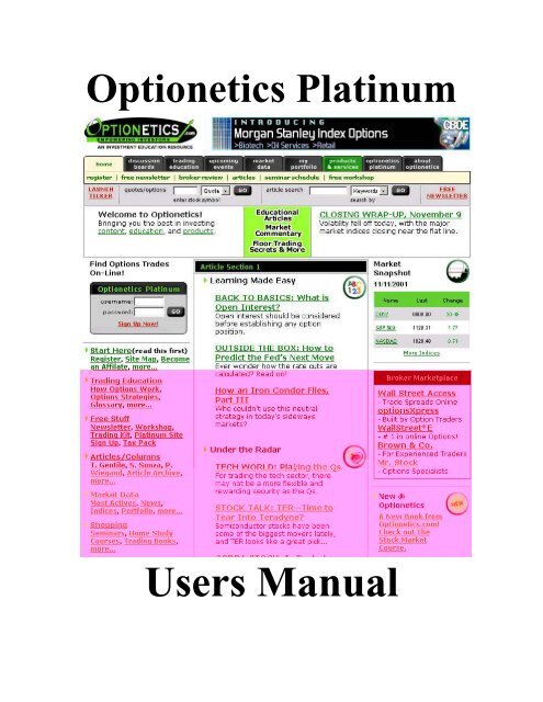 Optionetics Platinum