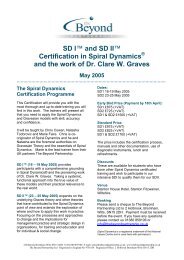 Certification in Spiral Dynamics - The Beyond Partnership