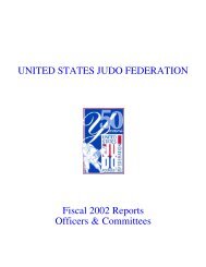 UNITED STATES JUDO FEDERATION Fiscal 2002 Reports Officers ...