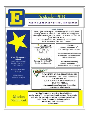 September Newsletter - Euclid City Schools