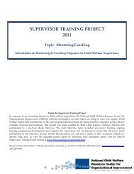 supervisor training project 2011 - National Child Welfare Resource ...