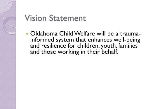 Creating a Trauma - Informed Child Welfare System The Oklahoma ...