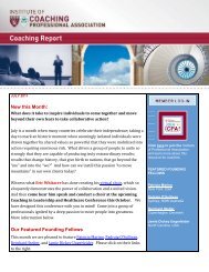 New this Month - Institute of Coaching