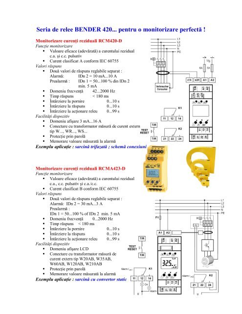 Seria de relee Bender 420... - pentru o monitorizare perfecta
