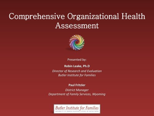 Comprehensive Organizational Health Assessment - Muskie School ...