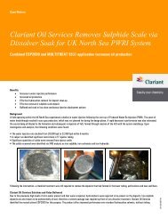 Clariant Oil Services Removes Sulphide Scale via Dissolver Soak ...