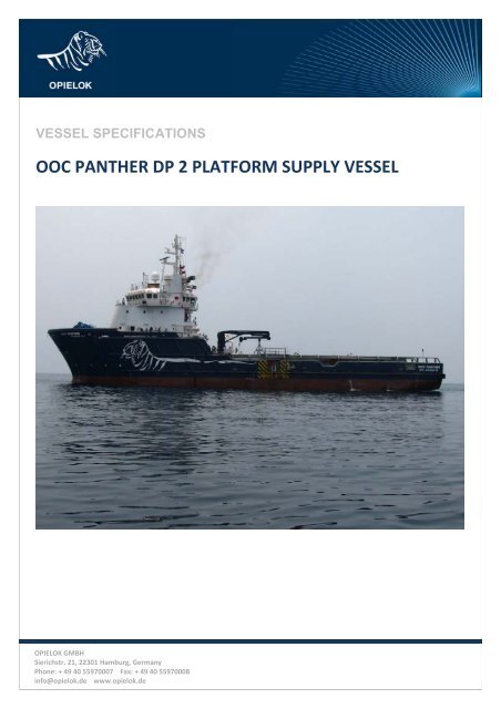 ooc panther dp 2 platform supply vessel - Opielok Reederei GmbH