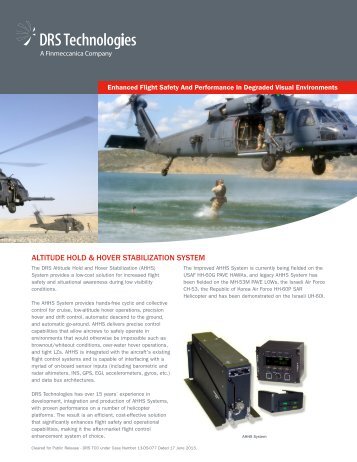 altitude hold & hover stabilization system - DRS Technologies