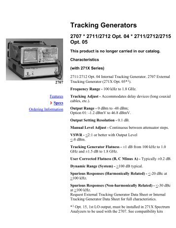 Tektronix 2707 Datasheet - TekNet Electronics