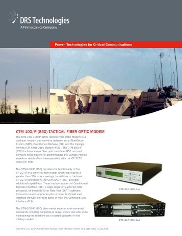 ctm-100/p (850) tactical fiber optic modem - DRS Technologies