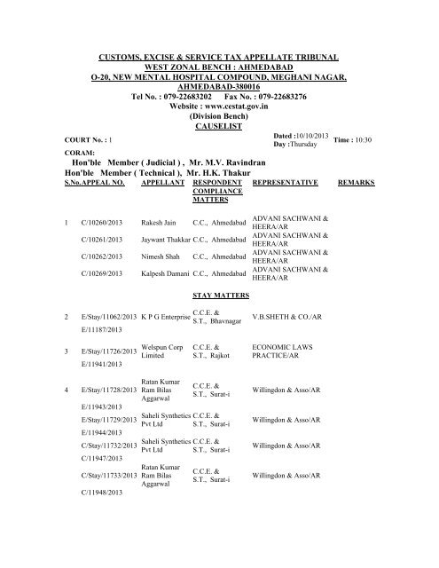 Supremecourt Gov Cause List Of Supreme Court Appellate Division