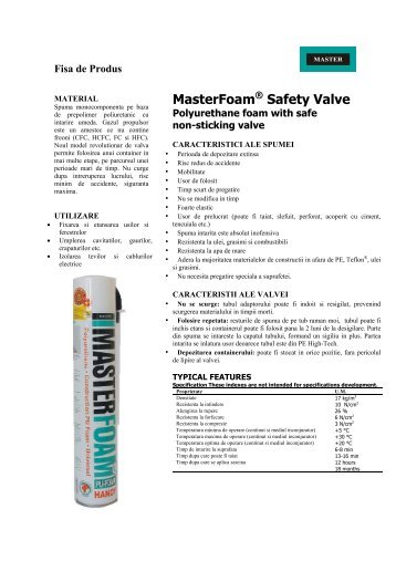 MasterFoamÂ® Safety Valve