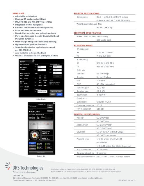 X46-V XOTM Antenna System - DRS Technologies