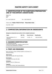 MASTER SAFETY DATA SHEET