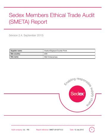 SMETA Social Compliance Audit - Visstun