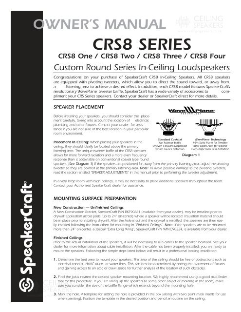 Speakercraft 6/" CRS ONE Custom Round Series