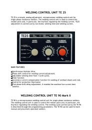 WELDING CONTROL UNIT TE 25 WELDING CONTROL UNIT TE 90 ...