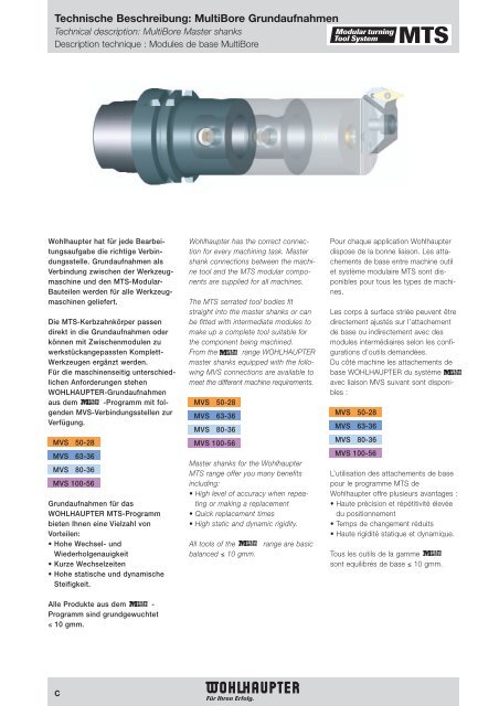 MTS Modular Turning Tool System - Rerom