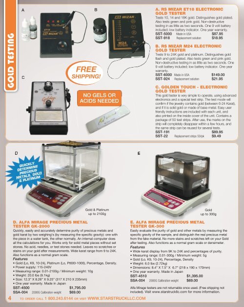 Professional Gold & Diamond Tester Kit - Jeweler's Tools, Supplies & Watch  Batteries by Star Struck