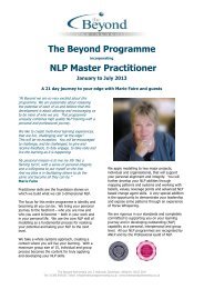 NLP Master Practitioner 2013.pdf - The Beyond Partnership