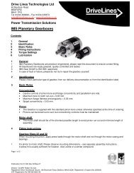 IMS Planetary gearbox installation manual - Drive Lines Technologies