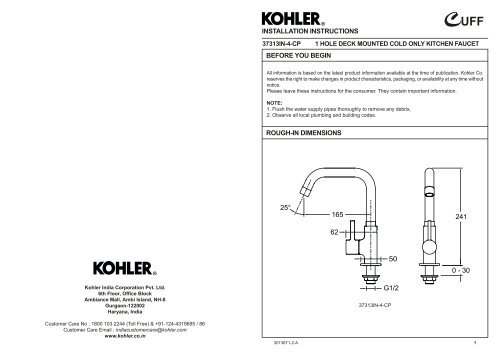 Dimensioneasurements Kohler