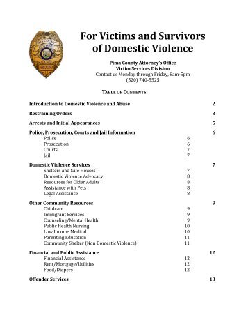 Domestic Violence Booklet - Pima County Attorney
