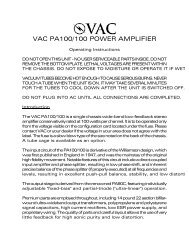 vac pa100/100 power amplifier