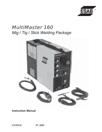 MultiMaster 160 Mig / Tig / Stick Welding Package