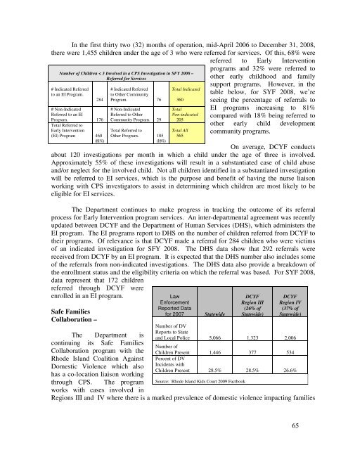 CFSP 5 Year Plan - RI Department of Children, Youth & Families