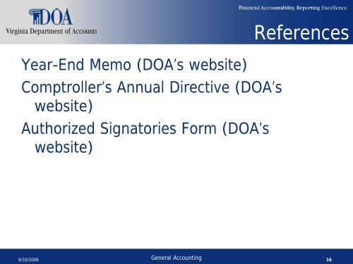 Fiscal Year End - Virginia Department of Accounts - Commonwealth ...