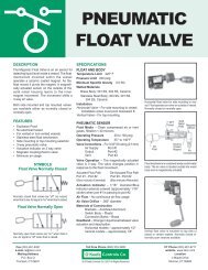 PNEUMATIC FLOAT VALVE - O'Keefe Controls Inc