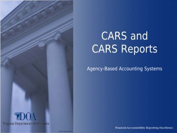 CARS and CARS Reports - Virginia Department of Accounts