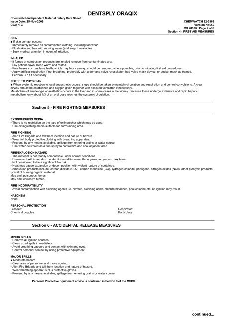 Chemwatch Australian MSDS 22-5369 - Dentsply