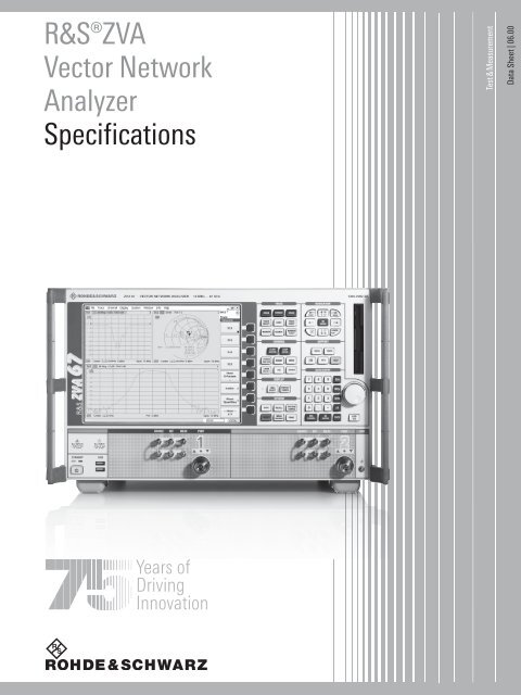 R&S®ZVA Vector Network Analyzer Specifications