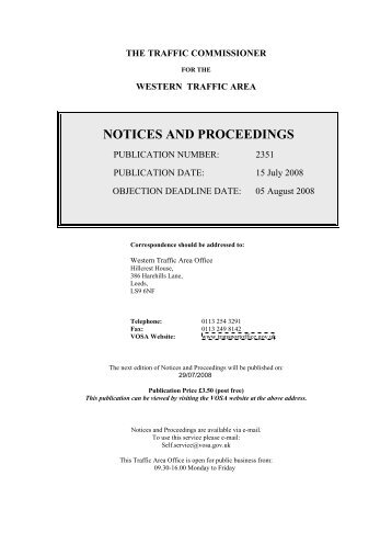 N&P 2351 - 15th July 2008 - Driver and Vehicle Licensing Agency