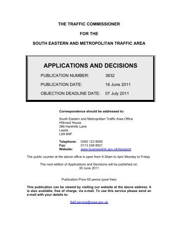 applications and decisions - Driver and Vehicle Licensing Agency